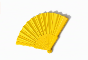 Eventail Pliable A La Main Coloris Jaune