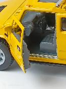 Voiture Miniature Hummer H2 Suv Jaune en Métal