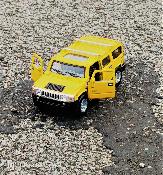 Voiture Miniature Hummer H2 Suv Jaune en Métal