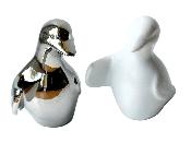 Salière & Poivrière Porcelaine Canard Blanc & Argent