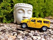 Voiture Miniature Hummer H2 Suv Jaune en Métal