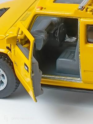 Voiture Miniature Hummer H2 Suv Jaune en Métal