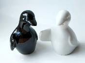 Salière & Poivrière Porcelaine Canard Blanc & Noir